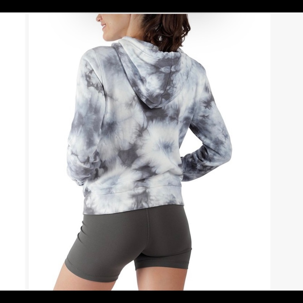 90 Degree by Flex size L, Super soft pullover gray tie dye hoodie.
